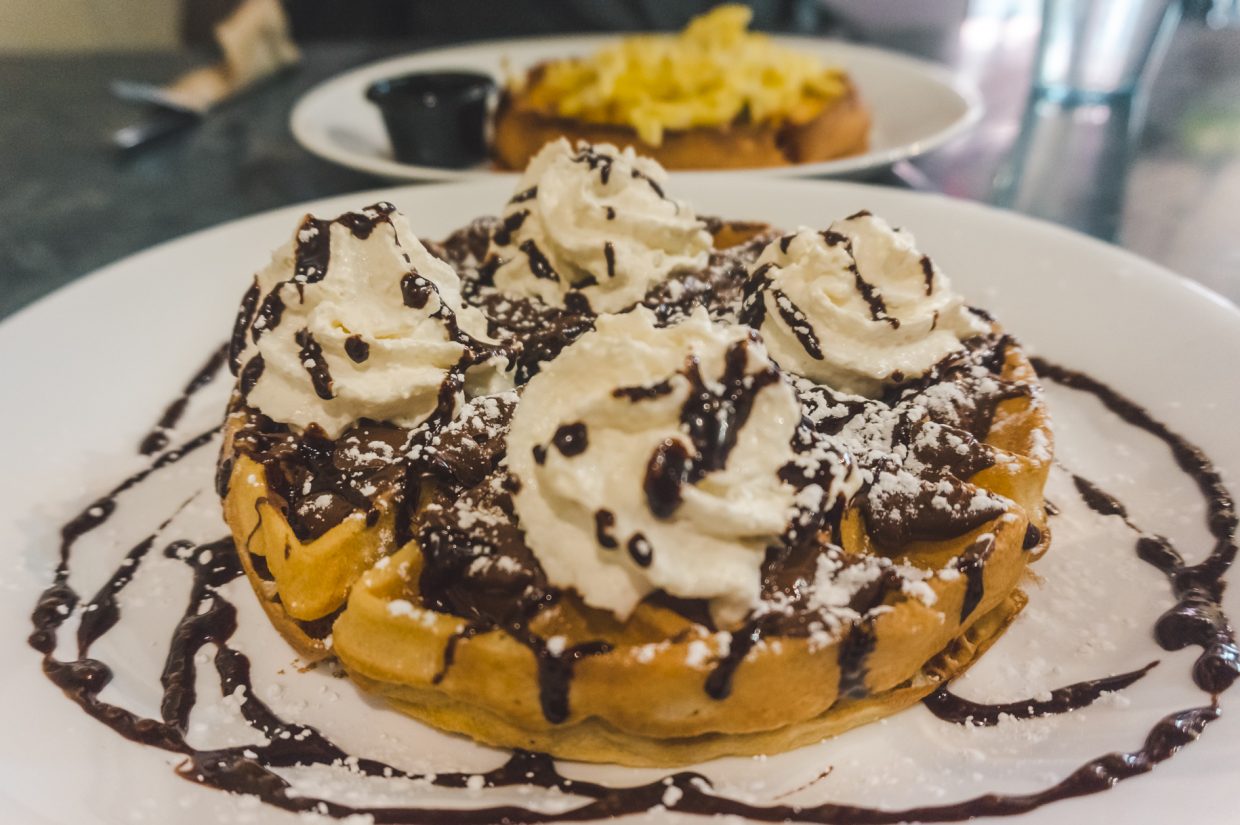 Nutella waffle from West Coast Waffles in Victoria, British Columbia.