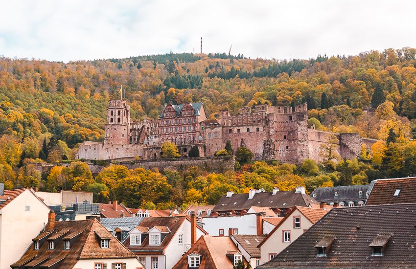 Heidelberg Castle views from the Old Bridge