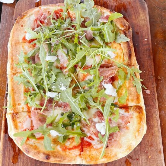 Delicious pizza from Soul on the Beach in Sanur.