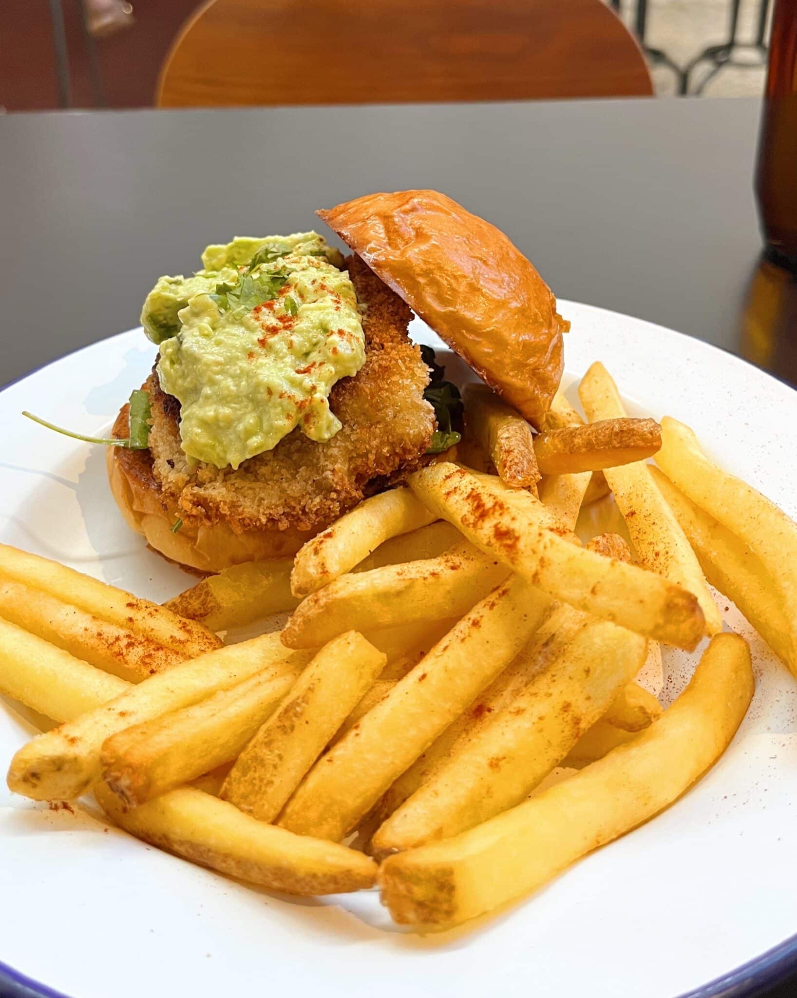 Fish burger from LOKL Coffee Co. in Chinatown, Kuala Lumpur, Malaysia (best food in Kuala Lumpur)