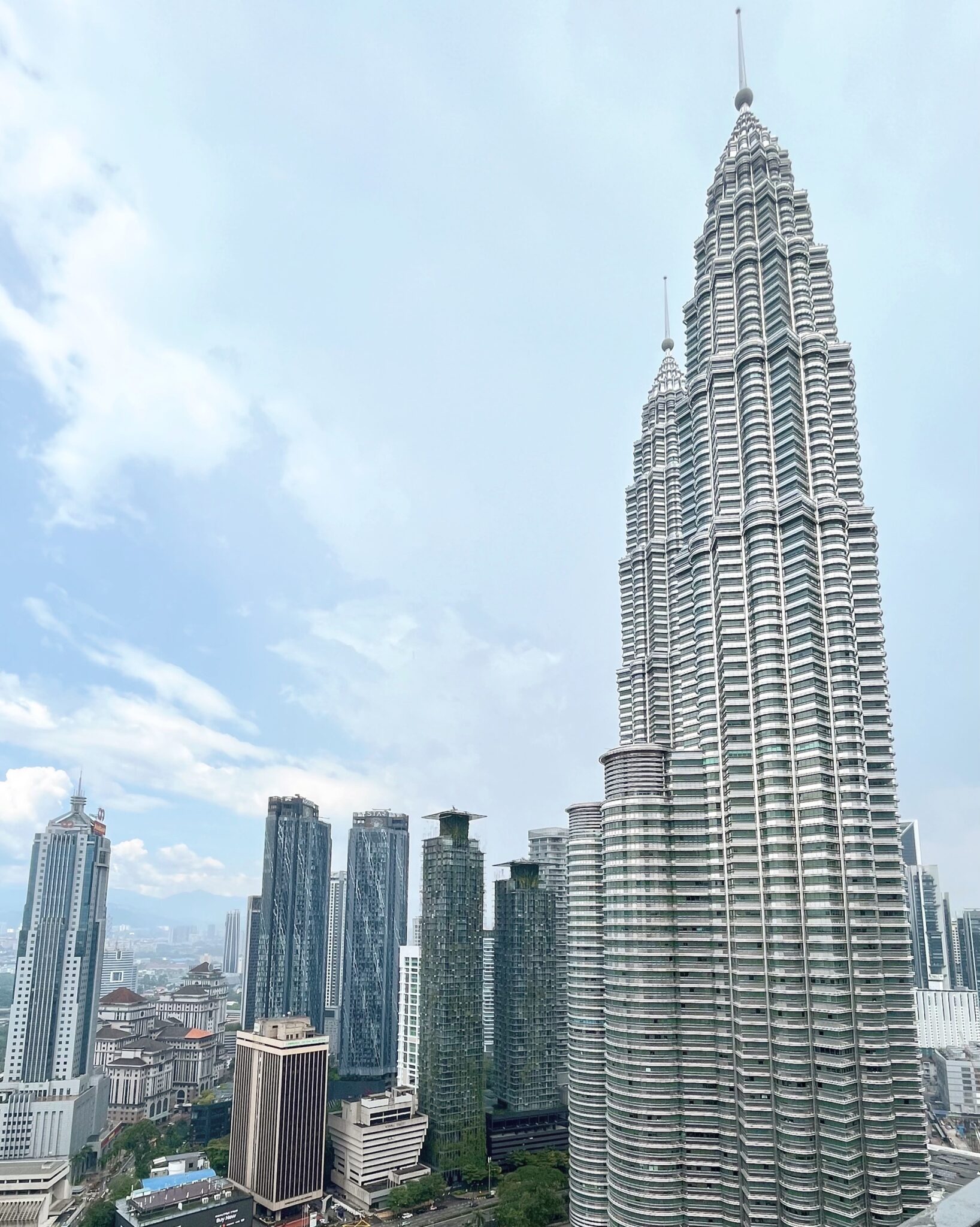 Petronas Towers view from Envi Skydining in Kuala Lumpur, Malaysia
