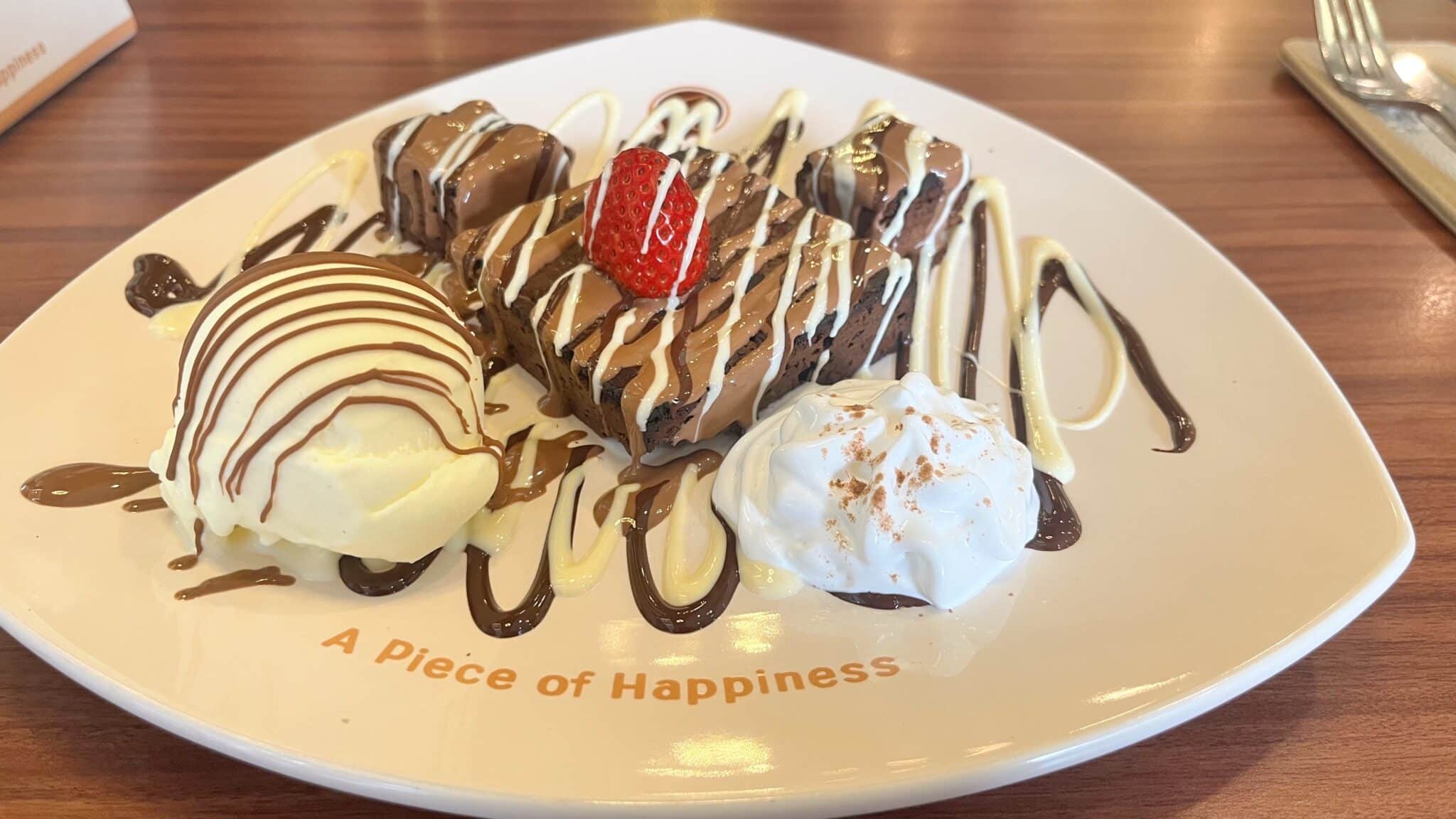 Brownie with ice cream from Molten Chocolate Cafe in Kuala Lumpur, Malaysia (best food in Kuala Lumpur)