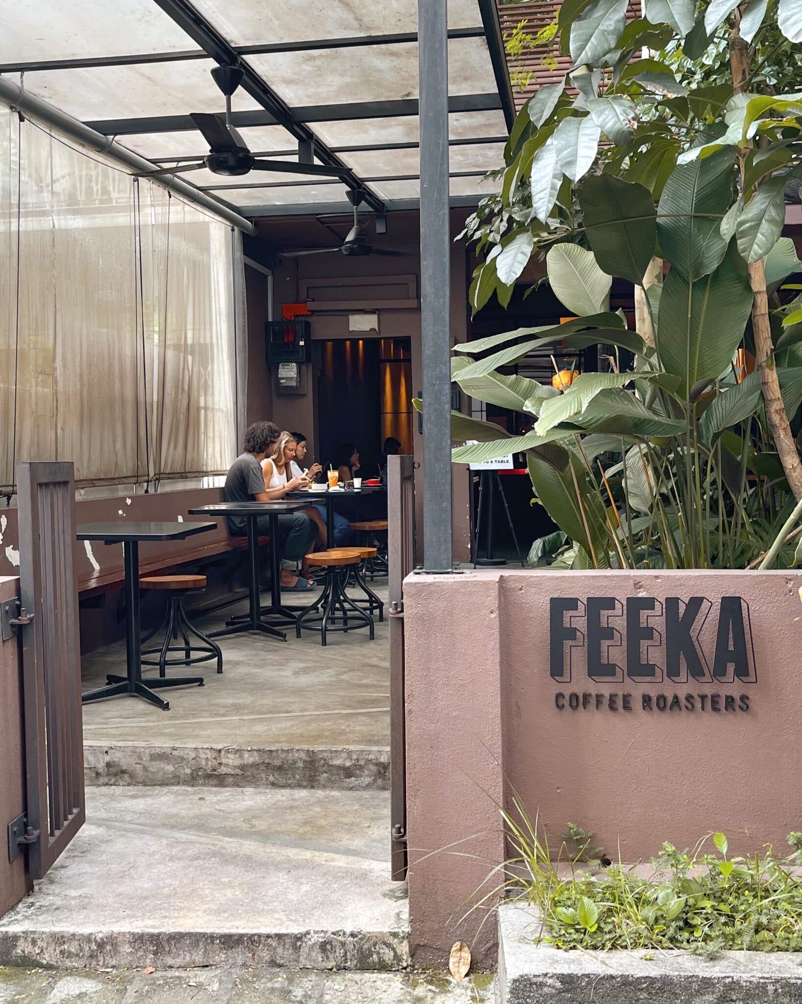 Outside Feeka Coffee Roasters in Kuala Lumpur, Malaysia