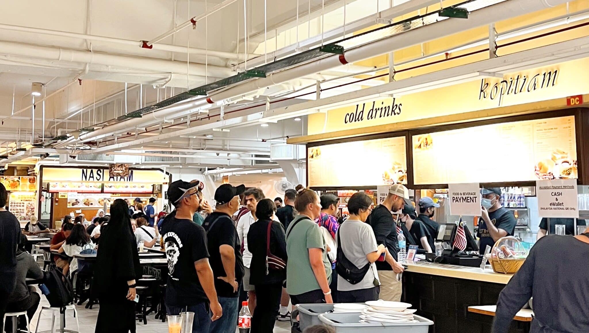 Line of people at the Central Market Food Court in Chinatown, Kuala Lumpur, Malaysia