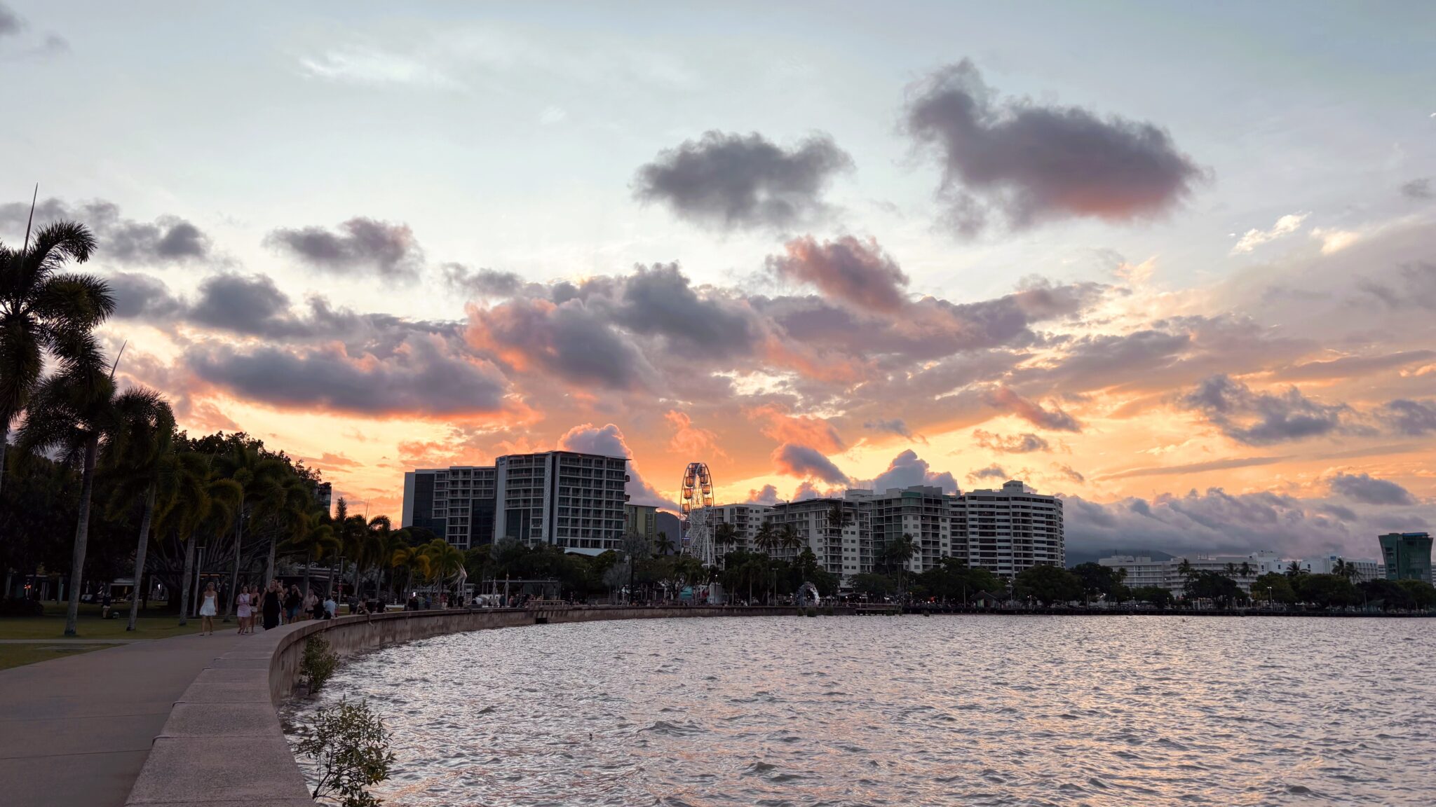 Cairns sunset over the city from the Esplanade