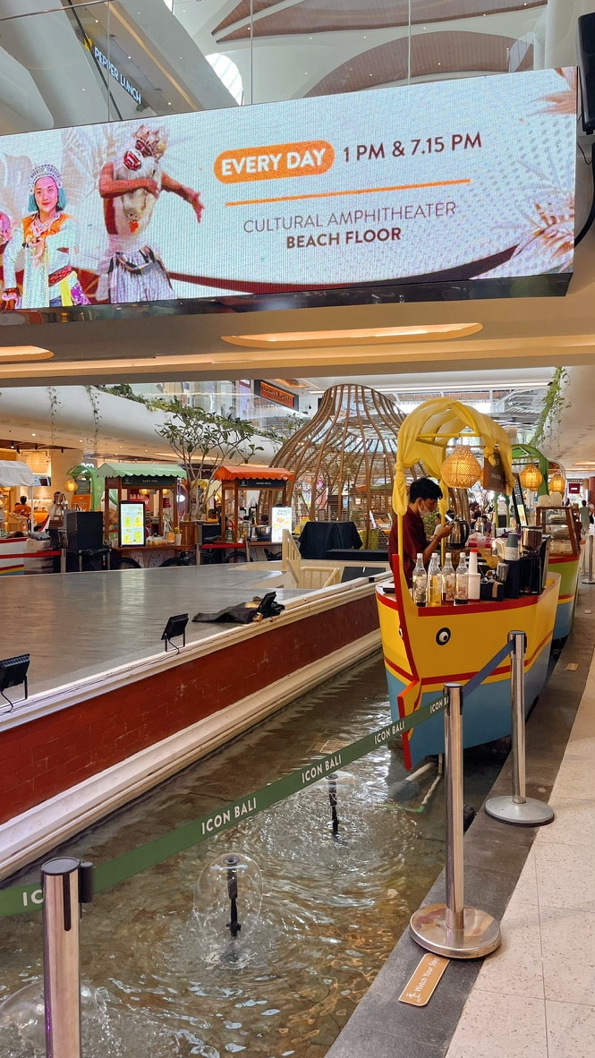 Floating market inside ICON Bali Mall (best shopping in Sanur Bali)